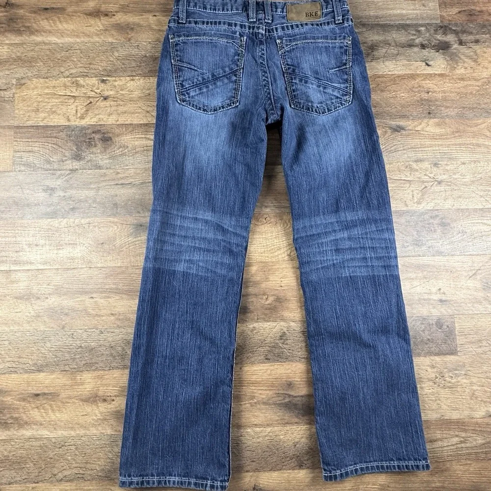 BKE‎ Jake Bootleg Blue Denim Jeans Button Zip 5-Pocket Design 31R